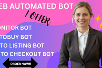 build telegram bot, auto checkout bot and restock bot in your marketplace