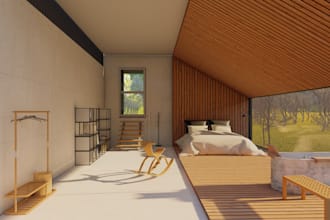 create architectural 3d models in sketchup or revit with realistic renders