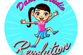 design high quality dance studio mascot logo with fastest delivery