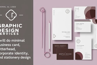 do minimal logo, business card, and stationery design