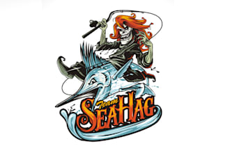 design sea hag fishing team logo