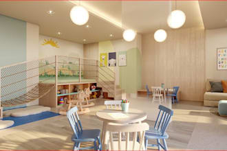 redesign 3d stunning interior,kid playarea,nursing room,furniture set,cgi render
