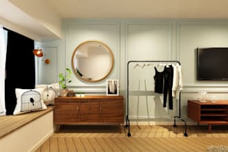 render 3d cgi podcast room, 3d studio interior design,stage,office space, media