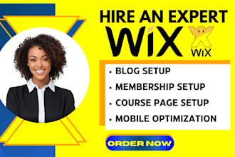 create wix online course website design, wix membership site setup, sale funnel