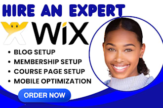 create wix online course website design, wix membership site setup, sale funnel