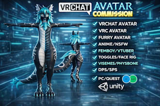edit or create custom vrchat avatar for pc and quest compatible