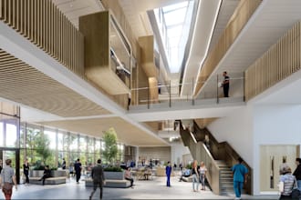 renovate interior hospital building, staircase, nursing home, clinic ,reception