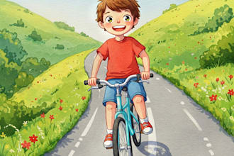draw watercolor children book illustration