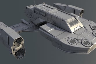 model high quality hard surface assets like spaceships model, buildings, drones
