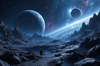 draw high quality background art and futuristic space scenes