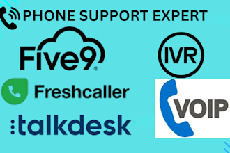 set up IVR voip and phone support with freshcaller, five9 or talkdesk