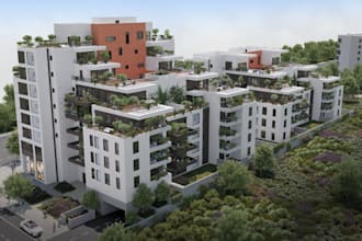 3d rendering apartment, villa, real estate model, cottage, mansion, tiny house