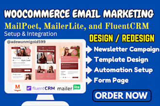 do woocommerce mailpoet email newsletter mailerlite fluentcrm email template