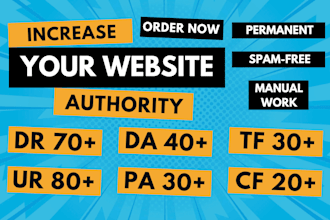 increase dr ur da pa tf cf of your website by seo backlinks
