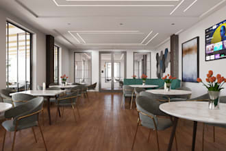 design render your interior restaurant, office and apartment
