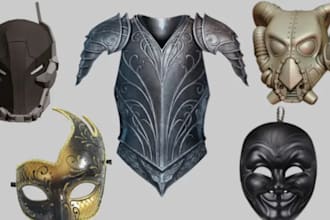 design custom 3d knight armor 3d helmet mask for wearable cosplay and pepakura