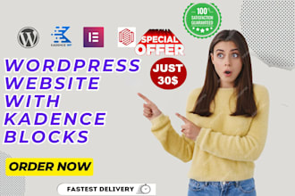 build design wordpress website by kadence gutenberg spectra blocks elementor pro