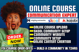 setup skool online community, mighty network website, kajabi membership funnel