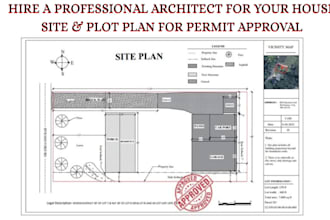 draw plot plan, site plan, floor plan for permit approval