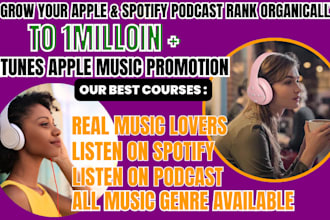 boost your apple music ,apple promotion song with 30 days of real listener promo