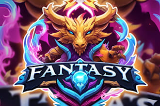 design fantasy game logo with cool unique magic style