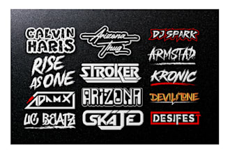 create stunning dj, band, producer, music, and any text logo