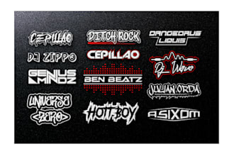 create stunning dj, band, producer, music, and any text logo