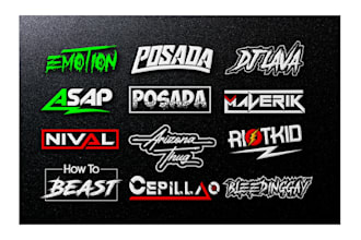 create stunning dj, band, producer, music, and any text logo
