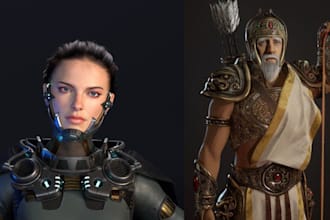 3d realistic character 3d game character, character modeling zbrush, ue5 unity