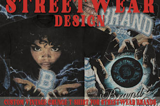 design vintage grunge tshirt graphics for streetwear brand