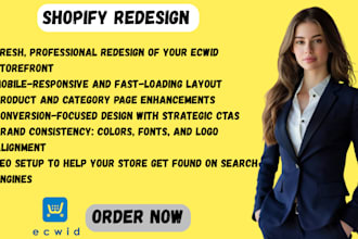 design and redesign ecwid store seo product upload migration and bug fixes