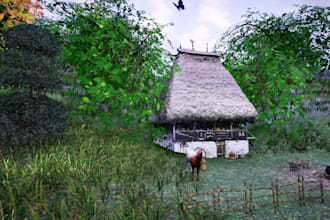 create 3d game environment 3d scenes 3d game assets level design in blender ue