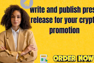 write and publish press release for your crypto promotion