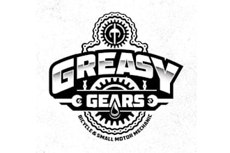 design stylish bicycle small motor mechanic logo