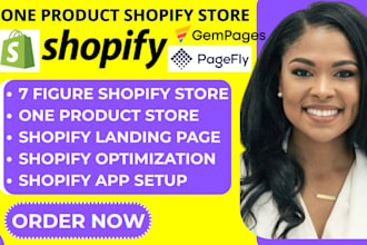 one product shopify store design shopify landing page pagefly shogun gempages