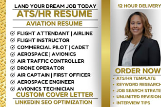 write aviation resume, pilot, amt, avionics, flight attendant, first officer cv