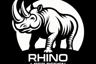 create high quality rhino vintage and rustic logo
