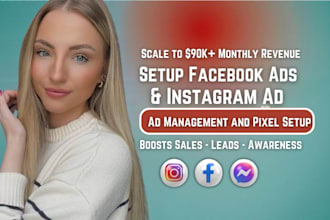setup, manage facebook ads meta fb ad campaign, instagram advertising marketing