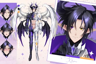 illustrate vtuber model, vtuber, live2d model, vtuber rigging