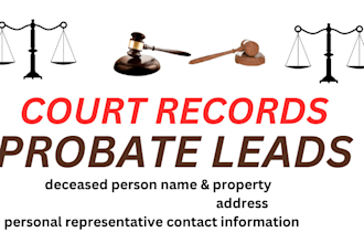 provide USA probate leads and pre probate leads