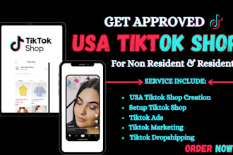create usa tiktok shop, setup tiktok shop, tiktok ads for non resident
