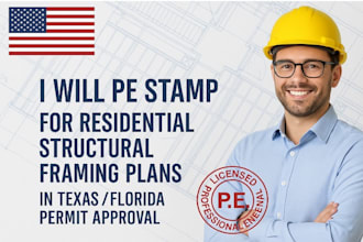 pe stamp structural framing plans for permit approval in texas and florida