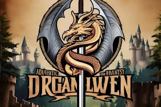 create a professional fantasy, rpg, medieval and rustic logo