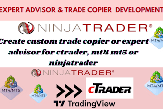 create custom trade copier or expert advisor for ctrader mt4 mt5 or ninjatrader