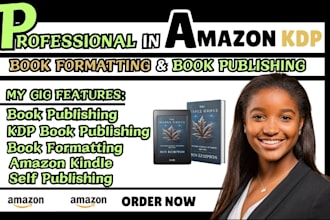 do amazon KDP formatting, kindle book cover and layout design ebook publishing