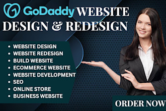 godaddy website design, godaddy website redesign, website design, landing page