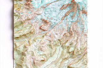 create a 3d custom shaded relief vintage map