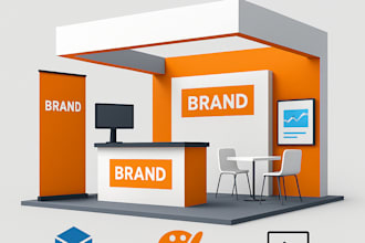 design custom 3d trade show booth, exhibit booth and event display