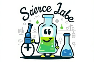 design high quality science lab mascot logo for your business