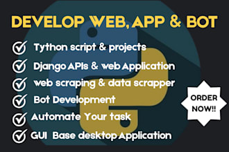 do python flask django web application API web scraping bot